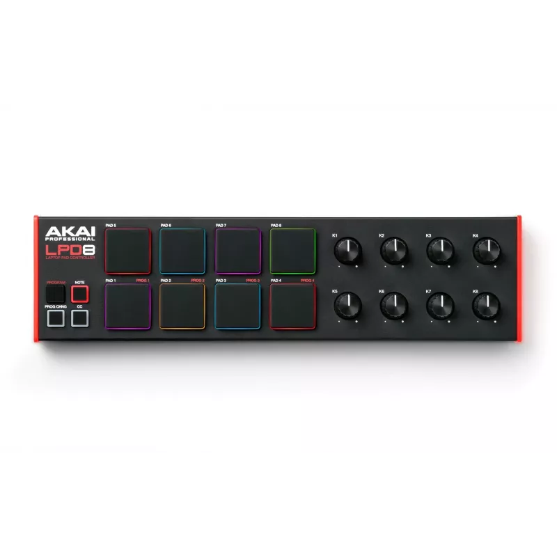 Akai LPD8 MKII MIDI-toetsenbord 8 toetsen USB zwart, rood