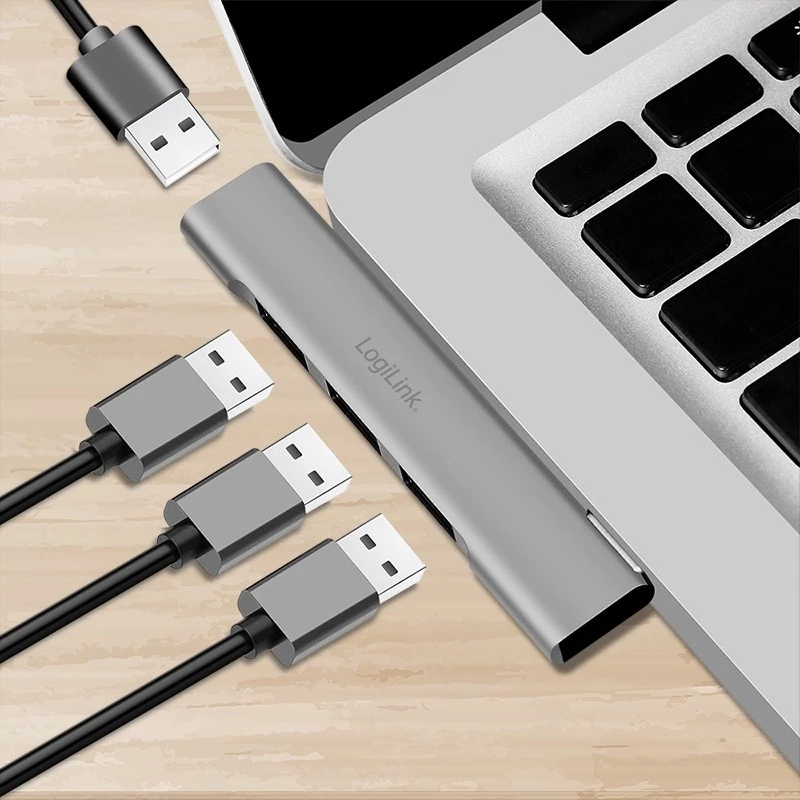 LogiLink USB 3.2 Gen1 hub 4-poorts USB-C 1x USB3.0 AF 3x USB2.0 AF UA0437