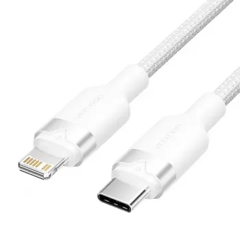 Lightning-kabel Vention LALWH – 2 m, Lightning naar USB-C, wit