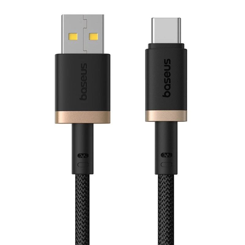 Baseus Dura USB Type A naar type C 60 W snellaadkabel 2 m zwart, goud