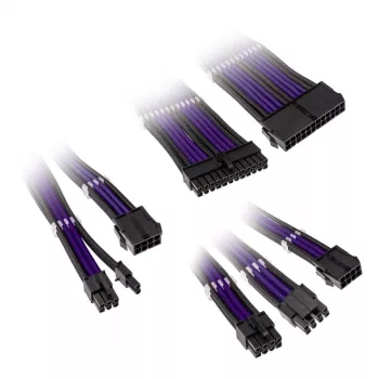 Kolink Core Adept Braided Kabel Extension Kit - Jet zwart/Titan paars
