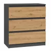 Topeshop M3 ANTRACYT/ARTISAN ladekast