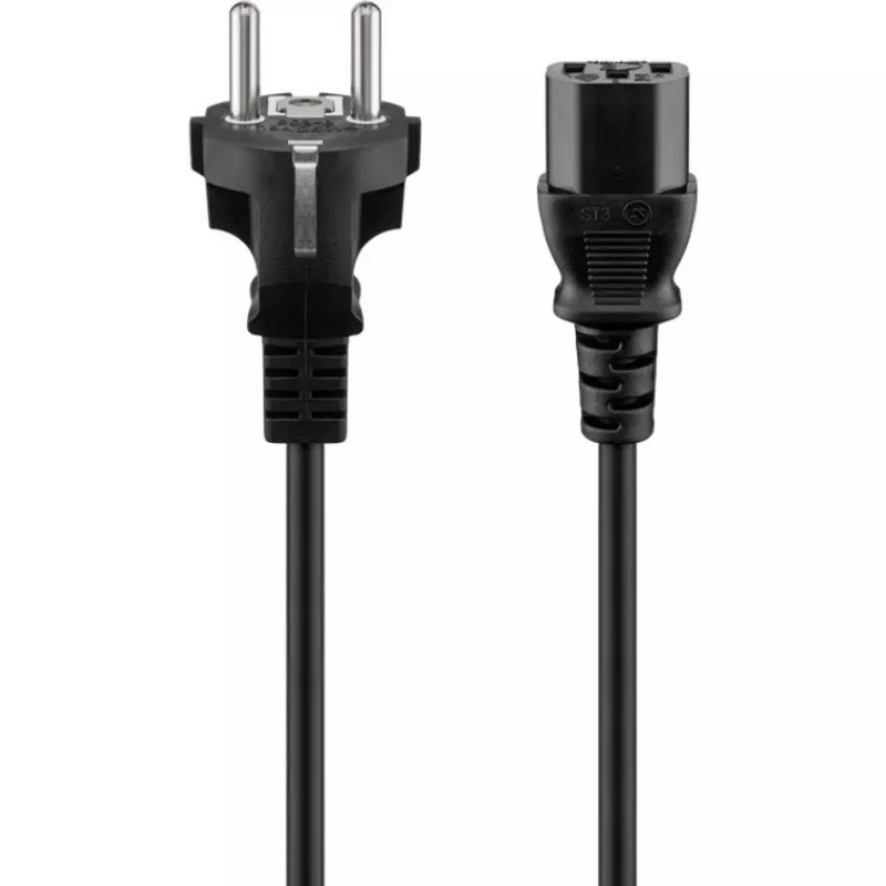 Goobay IEC-kabel 5 m zwart netstekker type F IEC C13 H05VV-F3G