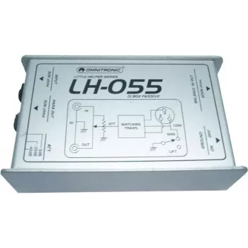 Passieve DI-box Omnitronic LH-055 1-kanaals — passieve direct box voor instrument-/linegebruik, 1 ingang, gebalanceerde XLR-uitgang