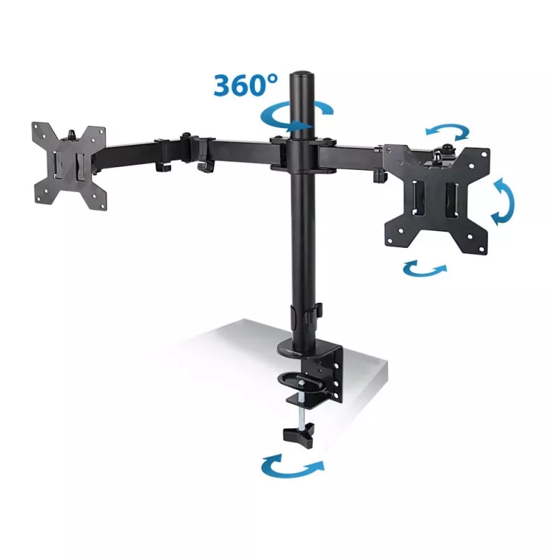 Esperanza ERW018 tafelsteun voor twee monitors 10-27'' tot 8 kg