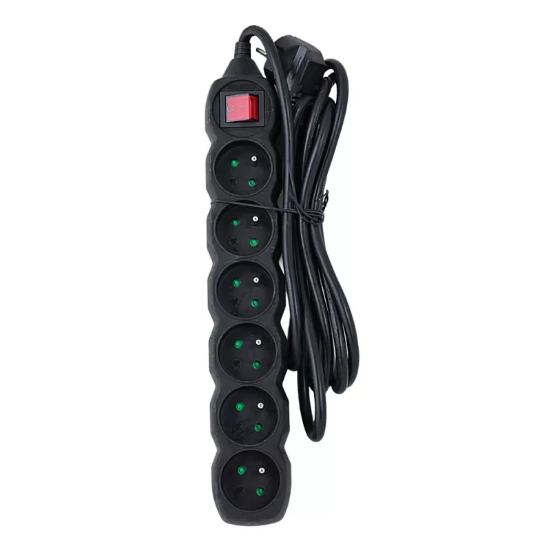 Esperanza ELK218K stroomverlenging 3 m 6 AC-stopcontact(en) binnen zwart