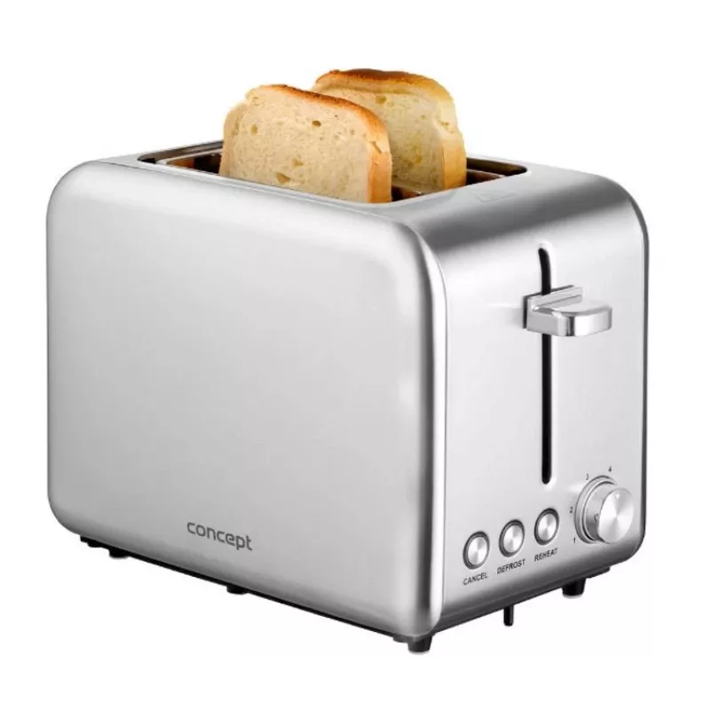 Toaster Concept Solution TE2050 – 2 sneetjes, 950 W, roestvrij staal, 280×160 mm
