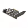 PCI Express x4-kaart DELOCK 90345 met 2 externe USB Type-C-aansluitingen