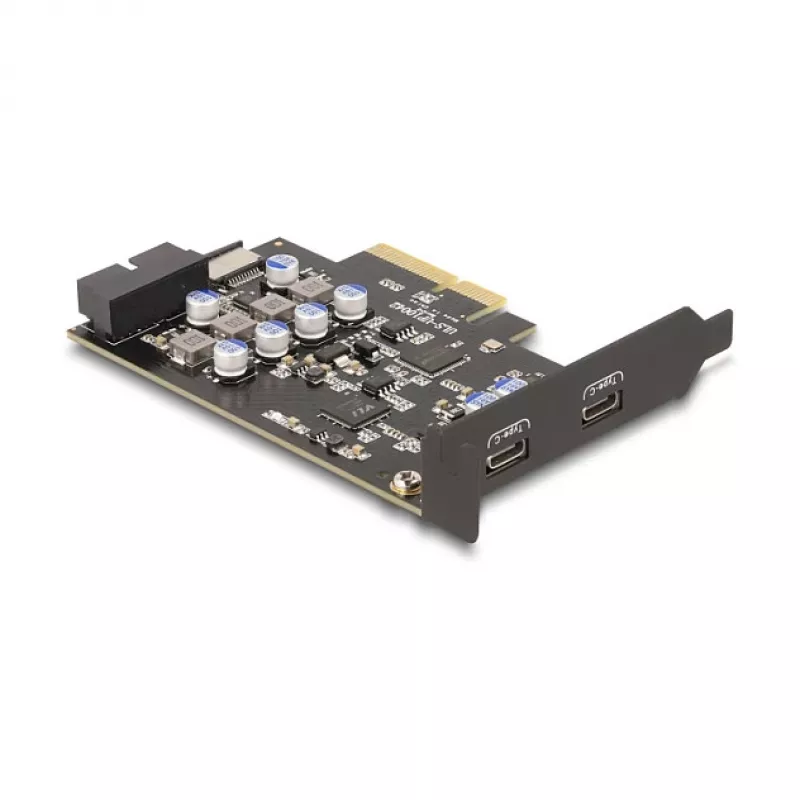 PCI Express x4-kaart DELOCK 90345 met 2 externe USB Type-C-aansluitingen
