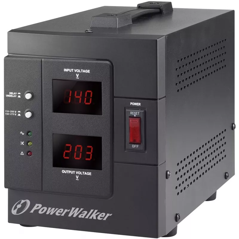 PowerWalker AVR 2000 SIV FR spanningsregelaar 2 AC-uitgangen 110 - 280 V zwart