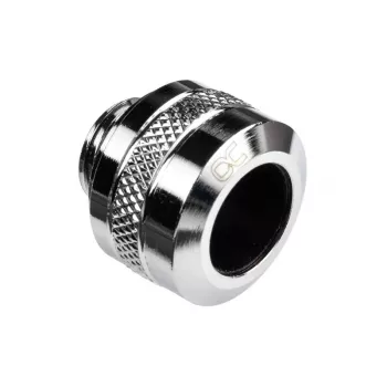 Fitting Alphacool 17470 – messing-chroom pc-waterkoelingsfitting, hoogte 20 mm, gewicht 23 g
