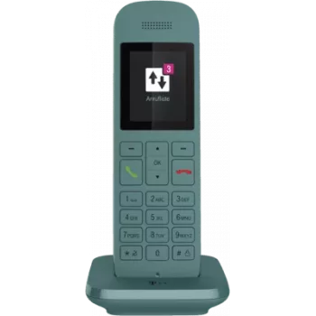 Draadloze telefoon Telekom Speedphone 12 petrol — DECT-snoerloze telefoon met lange accuduur