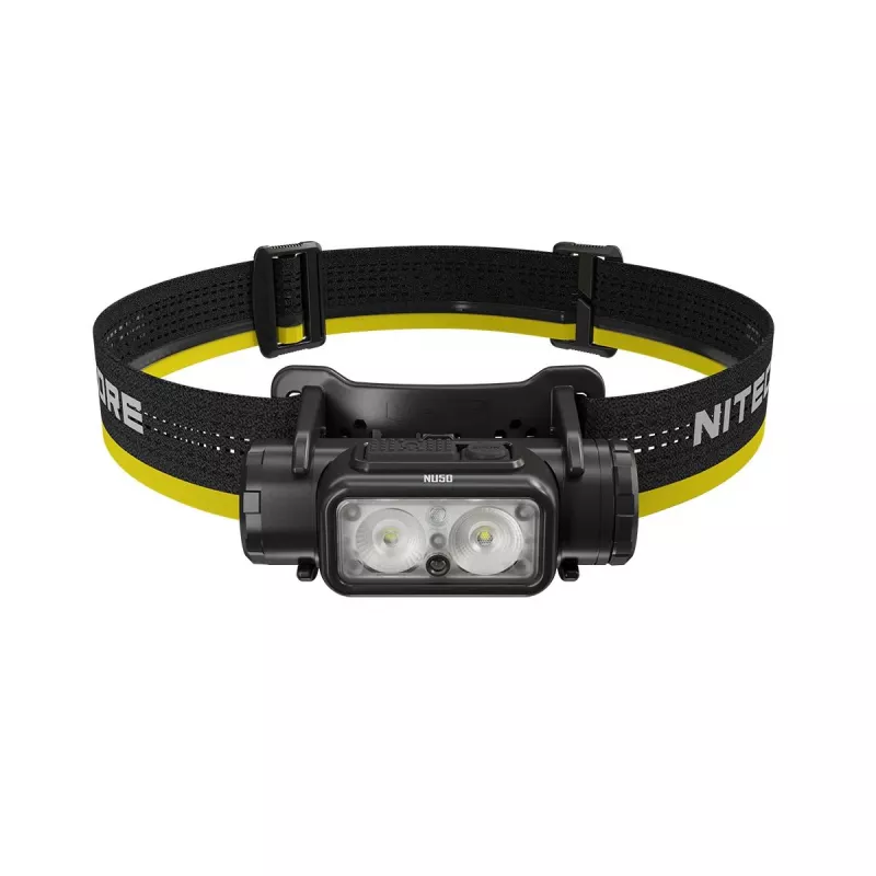Hoofdlamp Nitecore NU50 zwart geel LED waterdicht stootvast