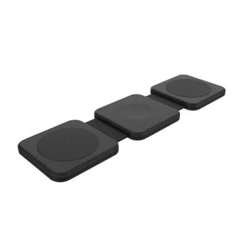 Draadloze opvouwbare oplader FIXED FIXFLE-SA-BK 3-in-1 voor Samsung – compacte draagbare oplader voor telefoon, oordopjes, wearables