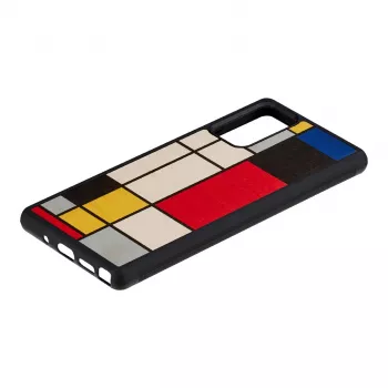Beschermhoes van hout Man and Wood Galaxy Note 20 Mondrian Wood zwart