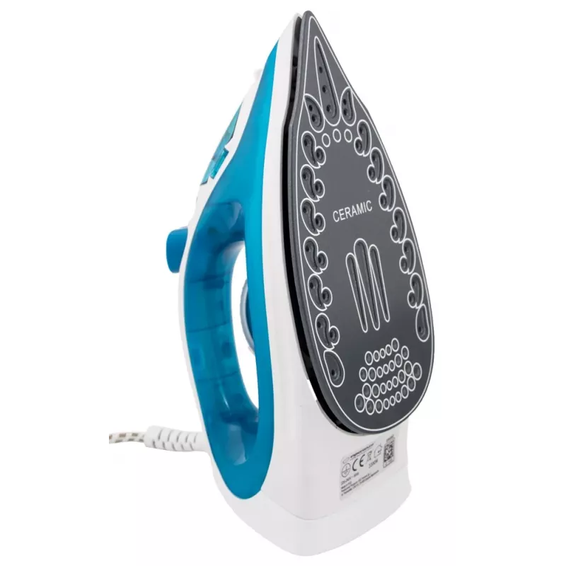 Esperanza EHI002 Slider stoomstrijkijzer, 2200 W, keramische zoolplaat, verticale stoom, wit/blauw