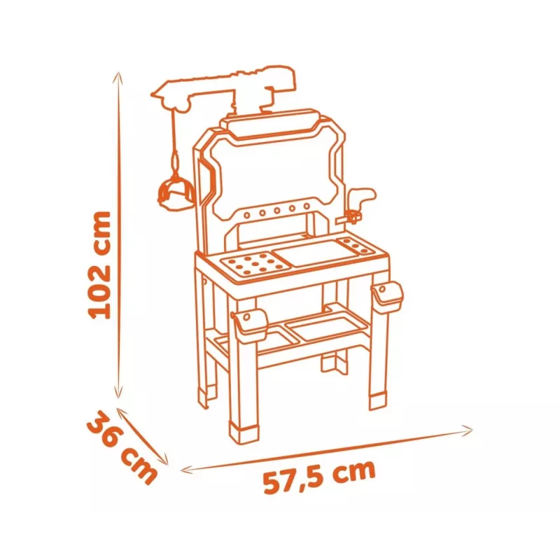Kinderwerkplaats speelgoed SMOBY Bricolo Builder 7600360741 – bouwgereedschapsset voor rollenspellen