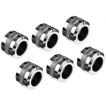Alphacool Eiszapfen Pro Connector 16mm hardtube fitting G1/4, 6-pack - chroom