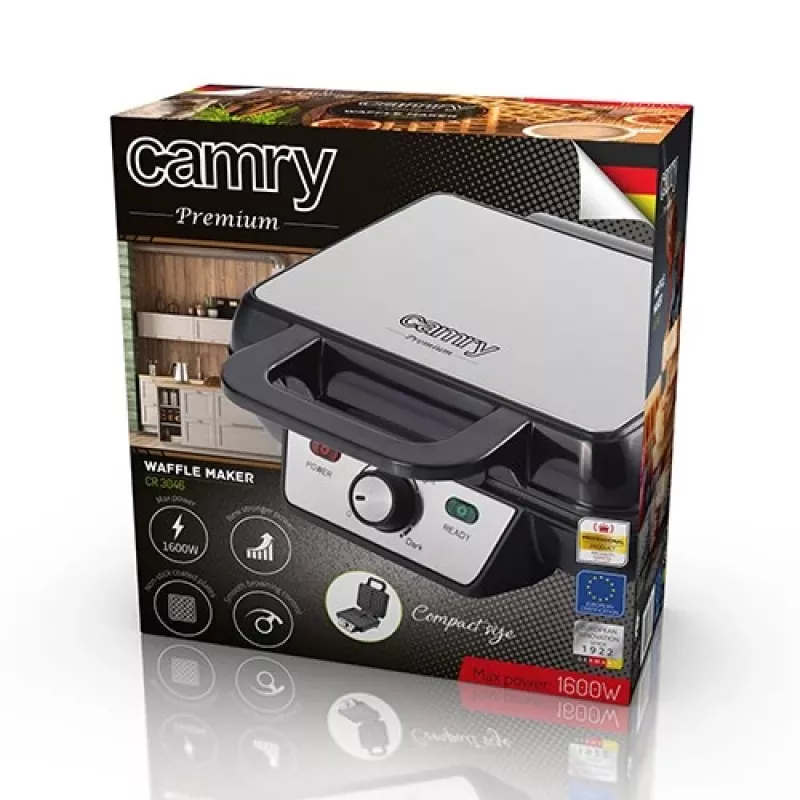 Camry CR 3046 wafelijzer 2 S zwart 1000 W (CR 3046) - Adler