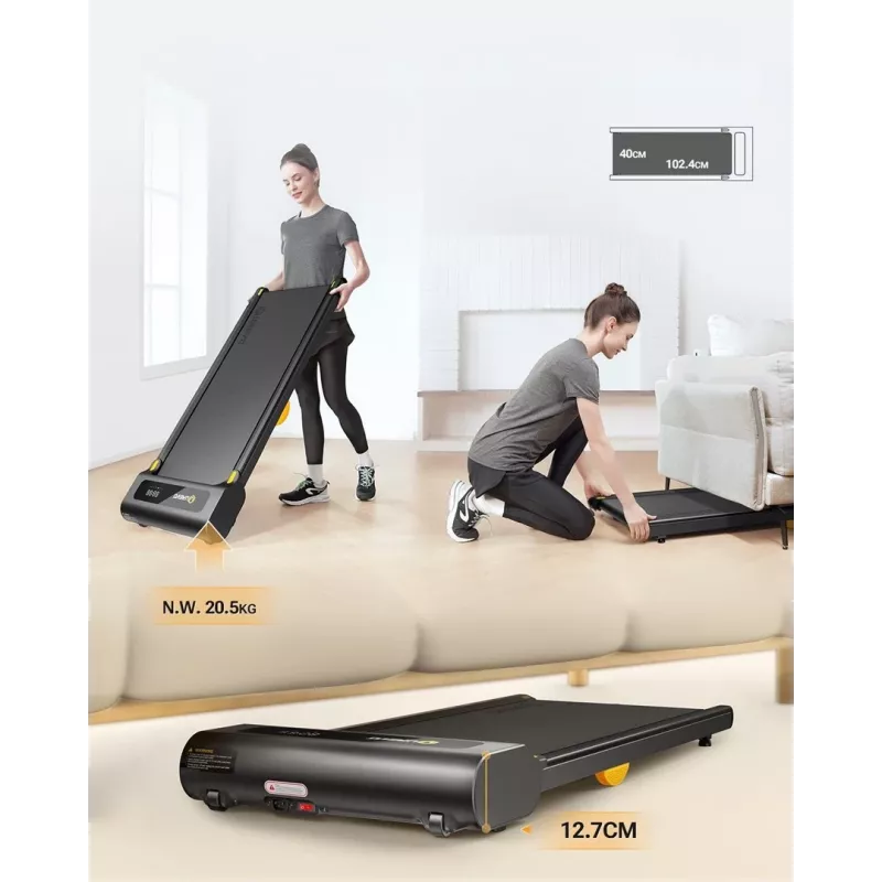 UREVO SpaceWalk SP1 Lite URTM022 Walking Pad-loopband, 0,8–6 km/u, maximaal gebruikersgewicht 120 kg, zwart