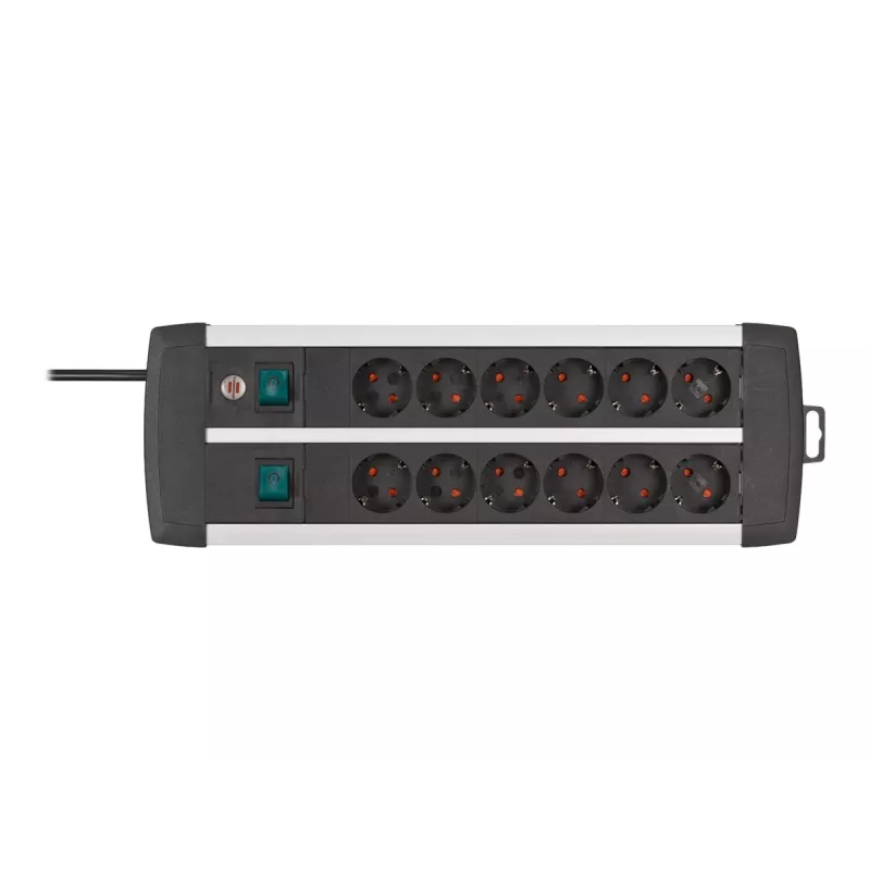 Verlengsnoer Brennenstuhl 1391000912 3m 12 stopcontacten binnen zwart wit