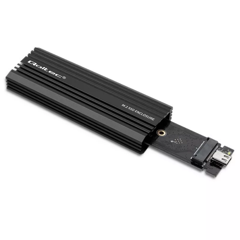 Externe SSD-behuizing QOLTEC NV2270 voor M.2 SATA/NVMe-schijven, USB-C, tot 2 TB