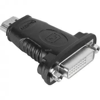 Wentronic Goobay HDMI™ / DVI-D-adapter, HDMI standard-stekker (Type A), zwart – 19-pol. HDMI™-stekker>DVI-D (24+1) bus (68098)