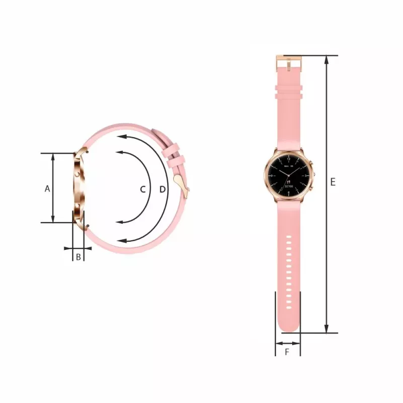 Smartwatch Manta Kelly 3,35 cm roze