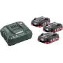 Accu- en opladerset Metabo BASIC SET 3 X LIHD 4.0 AH