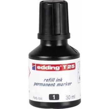 Markervulinkt Edding T25 zwart 30 ml compatibel met Edding No.1/21/22/25/400/500/550/800/850/3000/3300