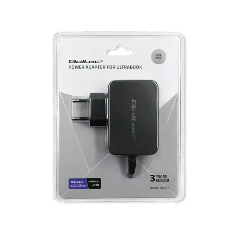 Voeding QOLTEC 45W 19V voor draagbare apparaten — vervangende voeding 45 W 19 V