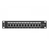 Patchpanel LANBERG PPF6-9012-B — 12-poorts RJ45, metaal, zwart, 1U (215×44,5×130 mm)