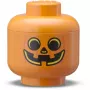 Opbergbox Room Copenhagen LEGO Storage HEAD Pumpkin Mini oranje zwart – compacte organizer voor speelgoed en accessoires