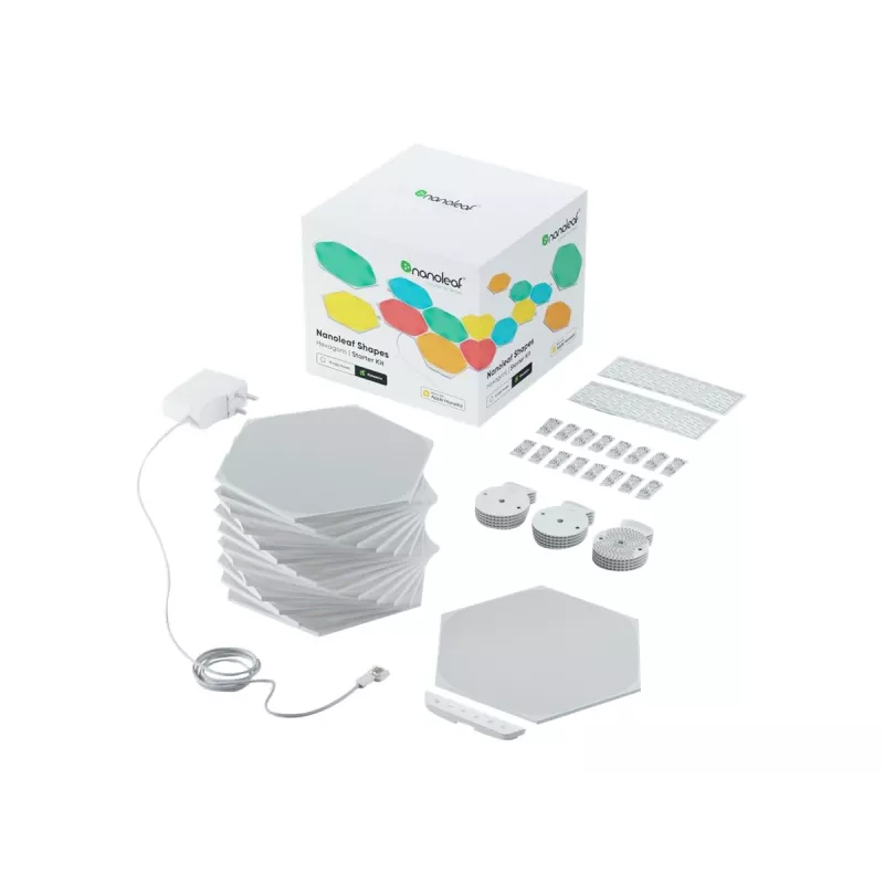 LED zeshoekige paneellamp Nanoleaf NL42-6002HX-15PK, RGB, 15-pack, AC-voeding