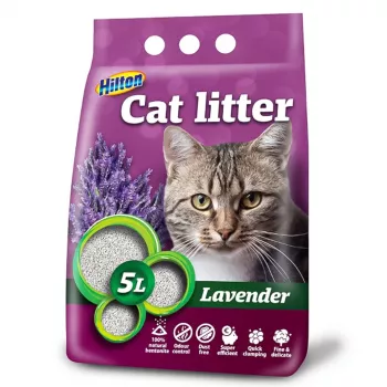 Klontvormende bentoniet kattenbakvulling Hilton lavendel 5 l – bentoniet, lavendelgeur, snel absorberend