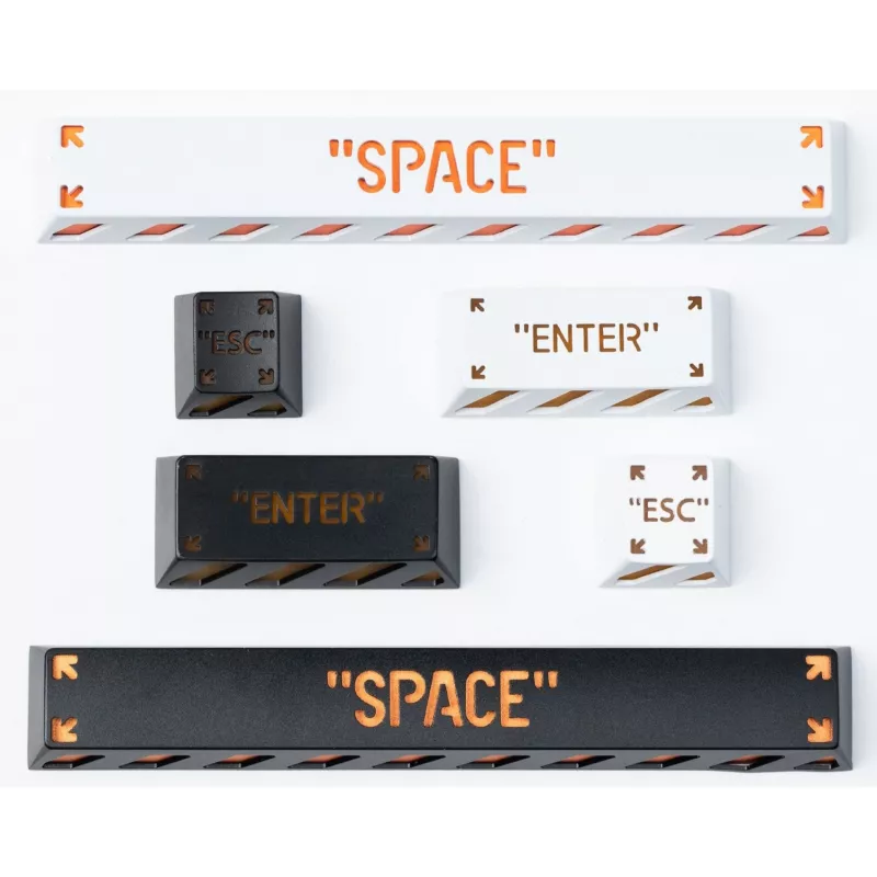 Enter aluminiumlegering artisan keycap, toetskap wit/oranje