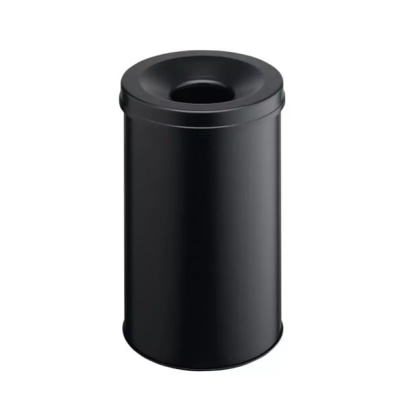 Afvalemmer rond staal zwart Durable 330601