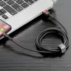 USB-A naar Lightning-kabel Baseus Cafule 2.4A QC 3.0, 1 m — zwart/rood