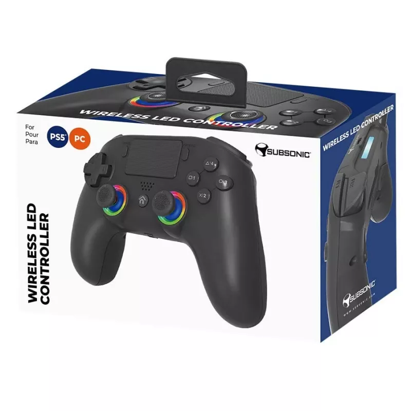 Gamepad Subsonic PS5 draadloze LED-controller zwart D-pad Home Opties Delen