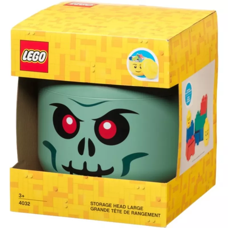 LEGO Storage Head Skeleton, opbergbox zwart/rood, groot