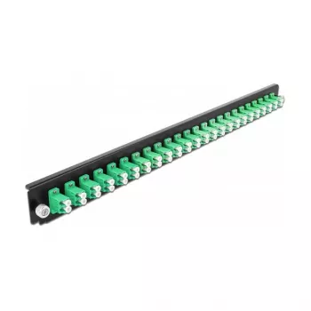 Lasdoos-frontplaat DeLOCK 19 inch 24 poort LC Duplex groen