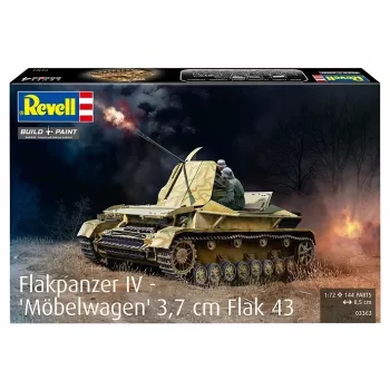 Kunststof modeltank REVELL Flakpanzer IV 3,7 cm Flak 43 schaal 1:72
