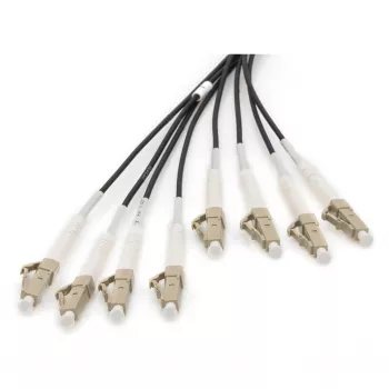 Glasvezel-breakoutkabel DIGITUS DK-24338U030BK-BBB, vooraf geassembleerd OM4 multimode 8-aderig, LC/UPC–LC/UPC, 30 m, U-DQ(ZN) BH