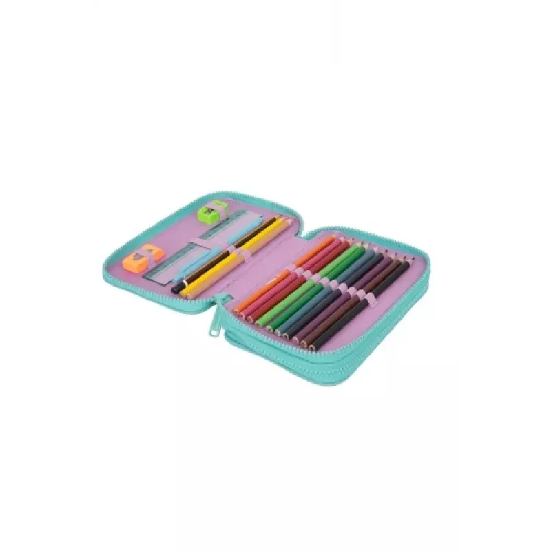 Etui Coolpack Jumper 2 – dubbeldeks ontwerp, rits, stofoppervlak
