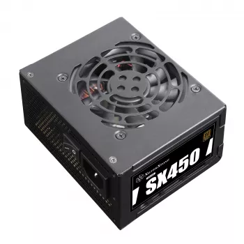 SilverStone SST-SX450-B - voeding (intern) - ATX12V 2.4/ SFX12V - 80 PLUS Bronze - AC 90-265 V - 450 Watt - actieve PFC - zwart
