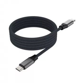FIXED FIXDBM-CC12-GR USB-C naar USB-C magnetische gevlochten kabel, USB 2.0, 1,2 m, grijs