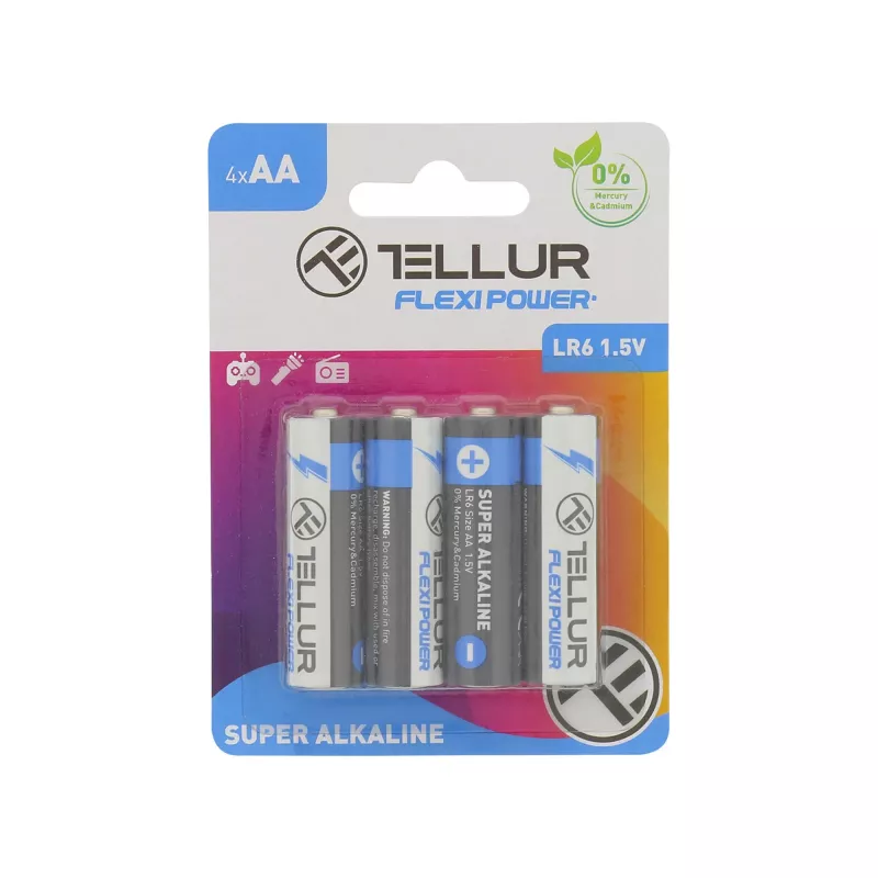 Batterij Tellur Flexi Power AA LR6 1,5 V 4 stuks/set