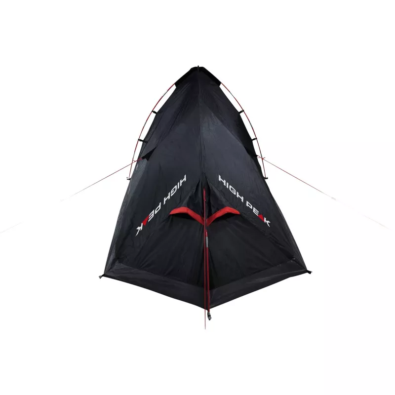 Tent High Peak Minitramp 2 licht zwart/rood — compacte 2-persoons campingtent