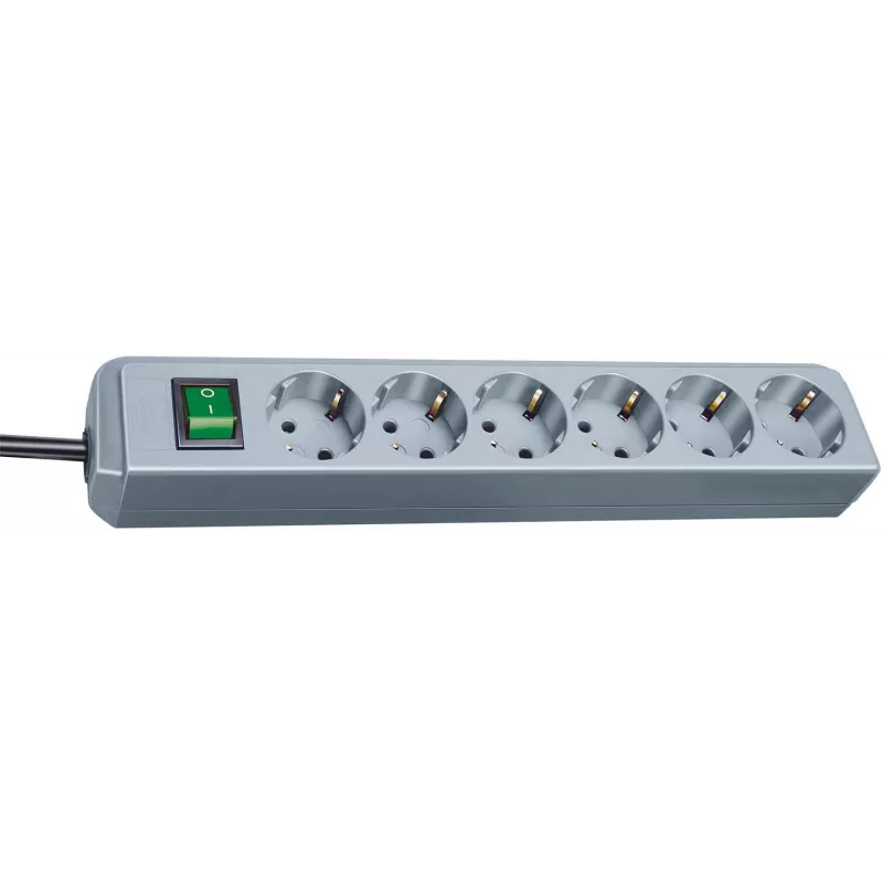 Brennenstuhl Eco-Line 6-voudige stekkerdoos (zilver) (1159540015)