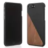 Hoes van hout en leer Woodcessories EcoSplit voor iPhone 7 Plus / 8 Plus — walnoot zwart